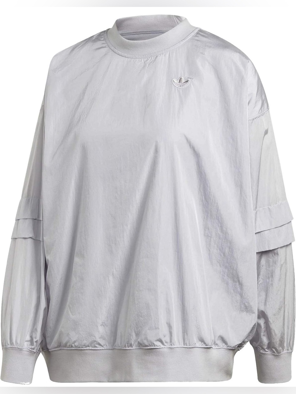 adidas Originals Layered Crew Oversized Pullover windbreaker Lavender GraySize 8